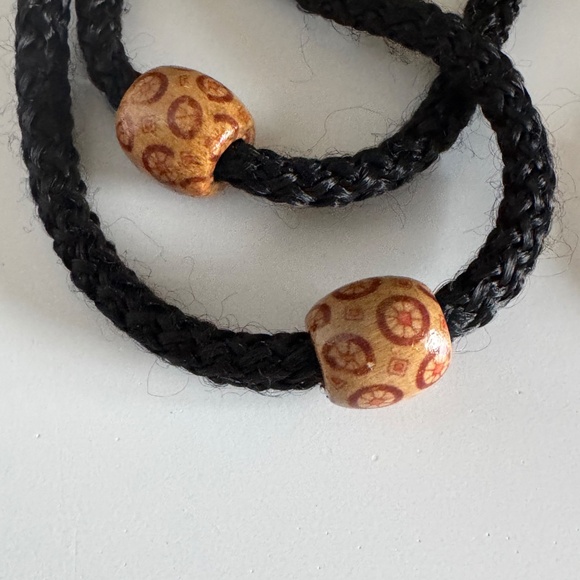 Kenyan Handmade Wooden Bead Mini Bucket Bag, Yellow+Black, Rufina Designs - Picture 6 of 9